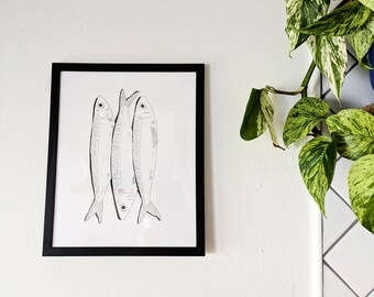Framed Sardine Print