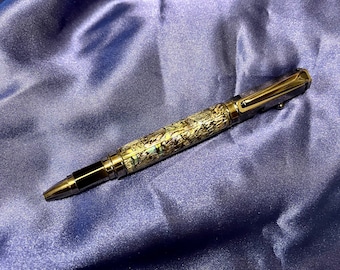 Natural Paua Heart Handmade Pen