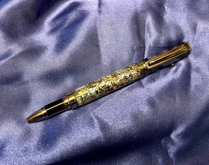 Natural Paua Heart Handmade Pen
