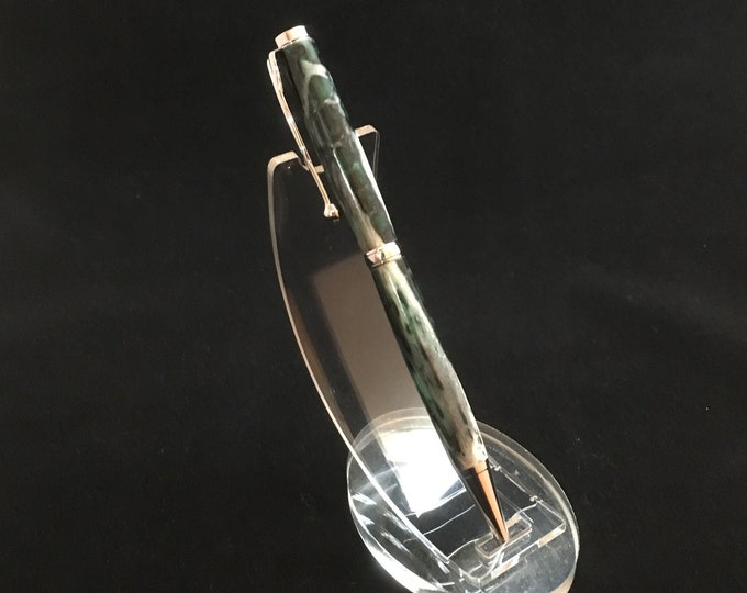 REAL Alligator Jawbone Pen - Dark Green - Handmade Pen