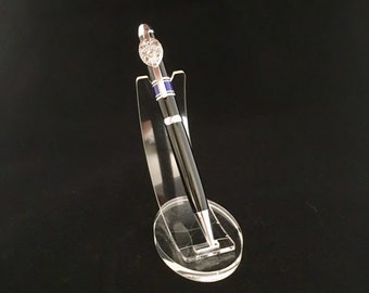 Thin Blue Line Police Officer Pen with Badge Clip