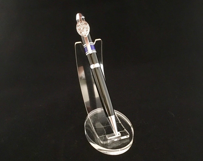 Thin Blue Line Police Officer Pen with Badge Clip