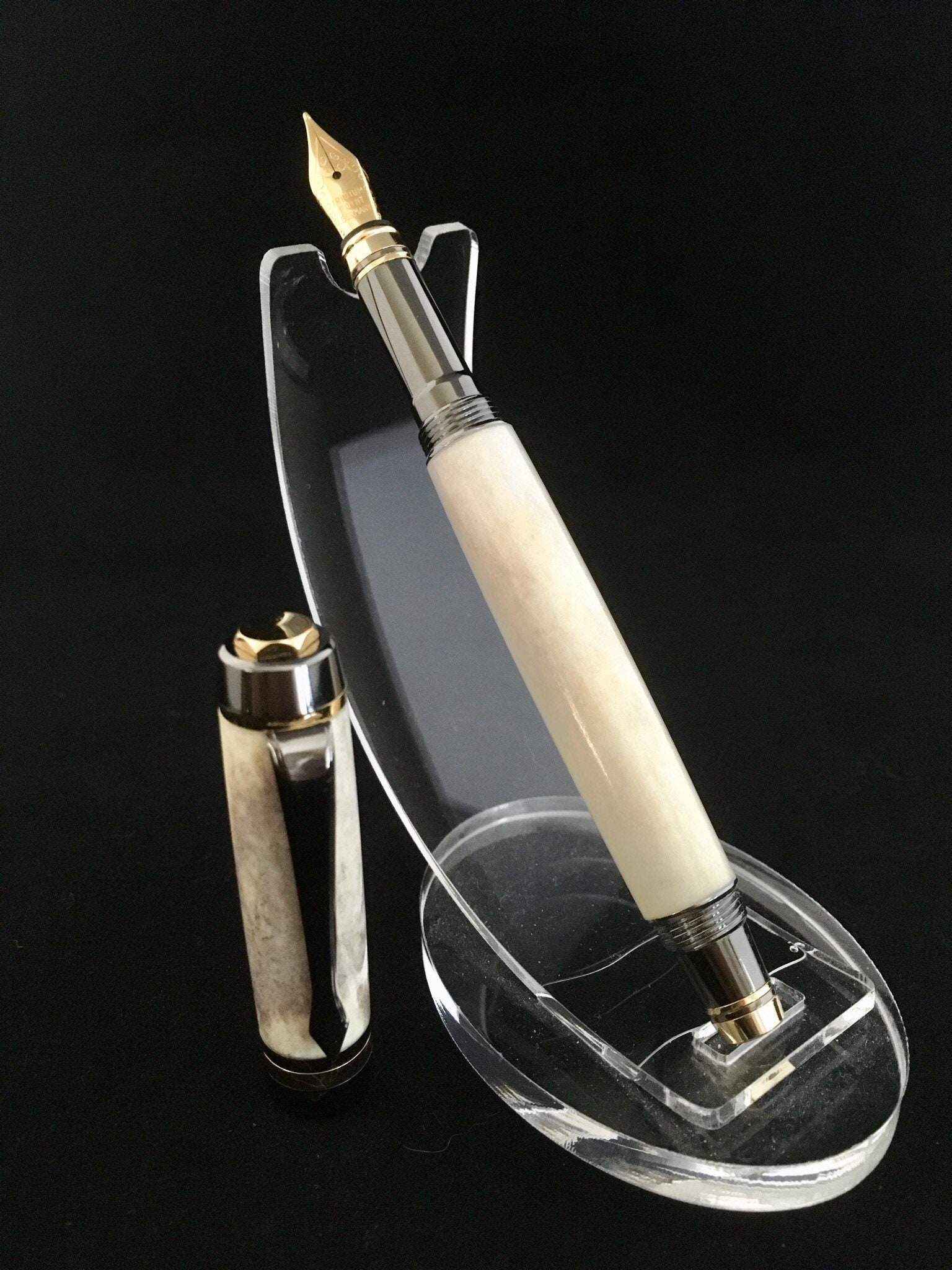 For Audry S Handmade Deer Antler Fountain Pen Gift for Him. Includes