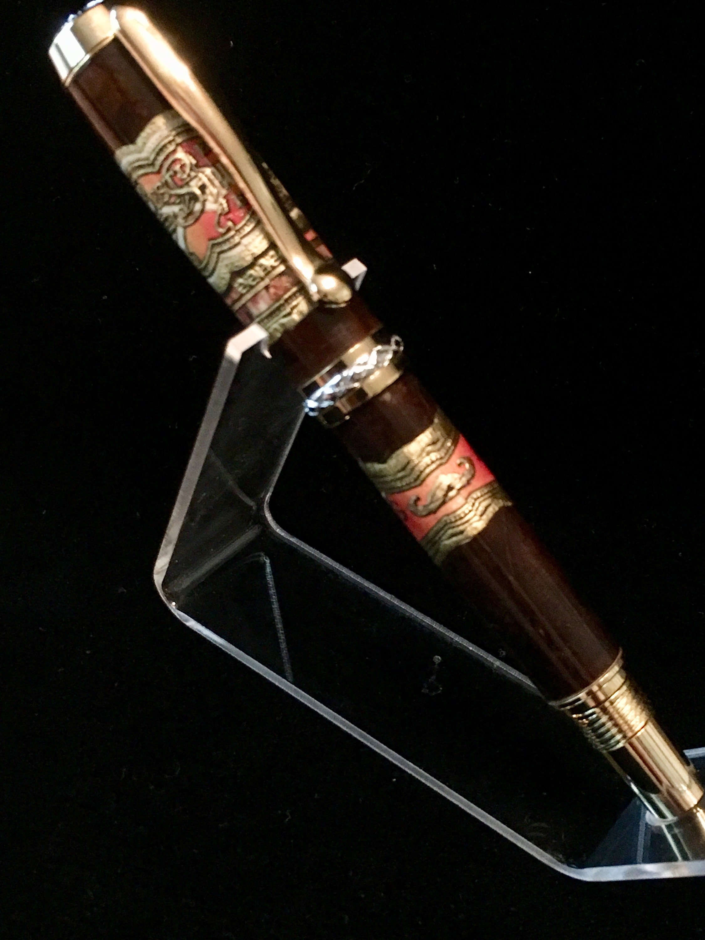 Handmade Cigar Pen with REAL Tobacco Leaf and Opus X Labels
