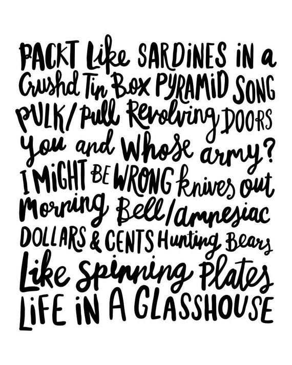 Radiohead Amnesiac Print Radiohead Poster Radiohead Print Etsy