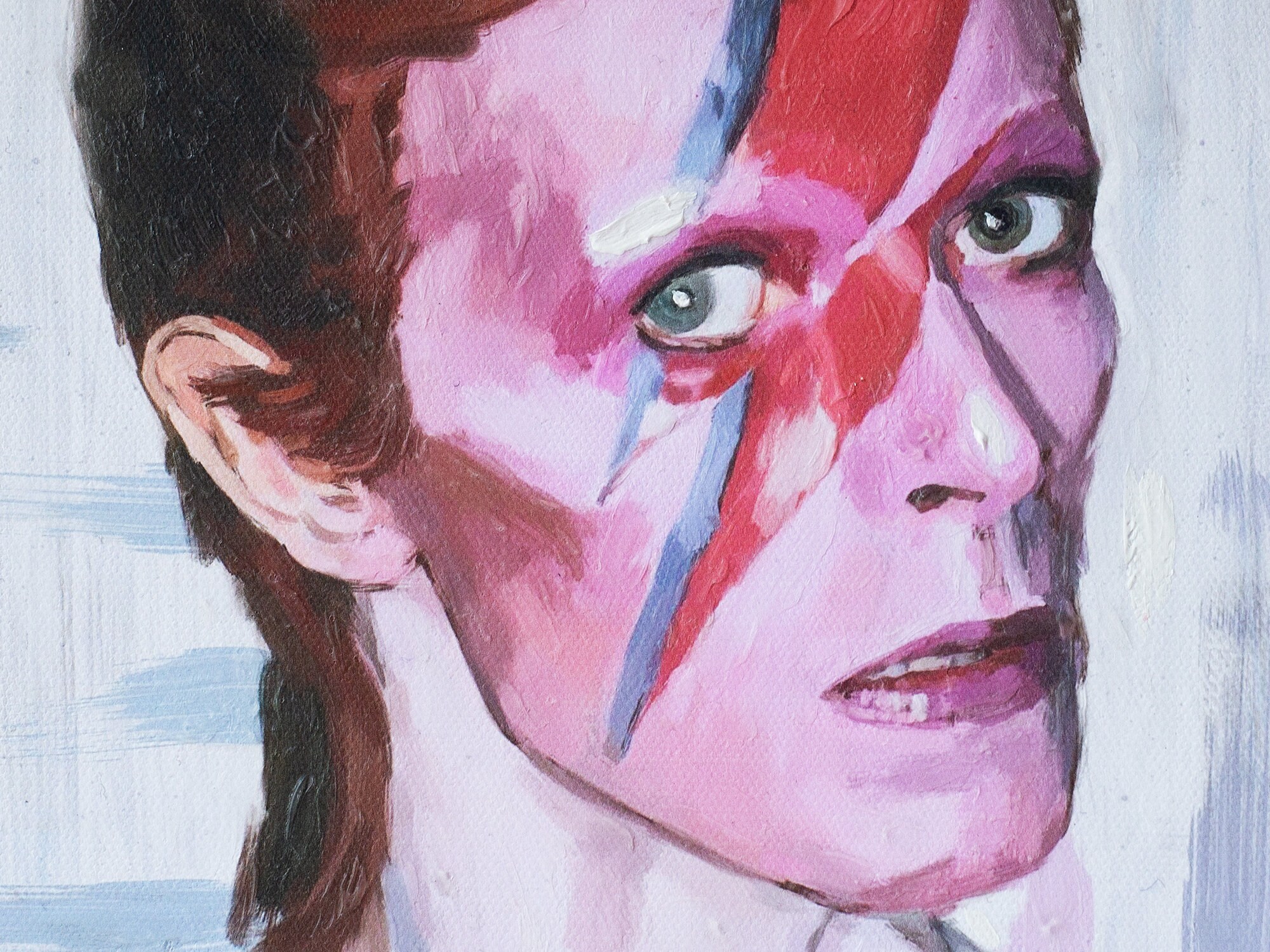 David Bowie Oil Painting on Canvas Ziggy Stardust Oil Etsy UK