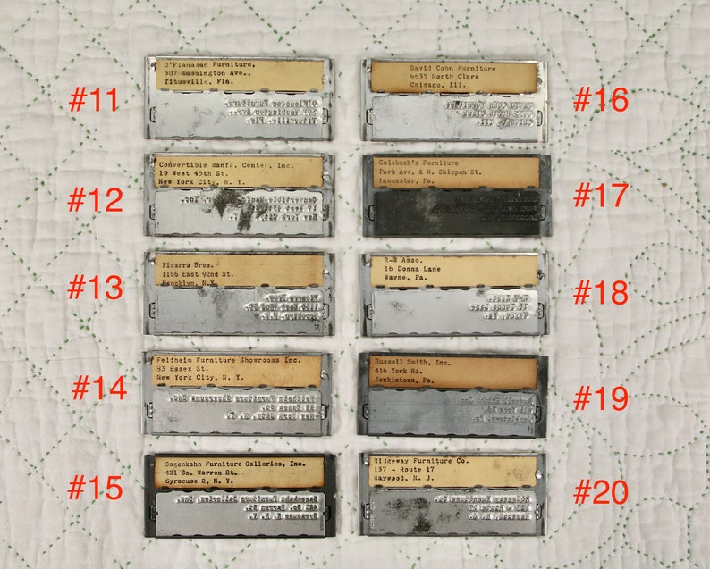 Vintage Metal Business Labels, Advertising Labels, Printing Plates, Business Tag, Vintage Metal, Recycled Metal, Embossed Label image 3