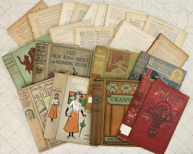 Vintage Decorative Book Covers Set of Two and 1 LB Book Text Etsy