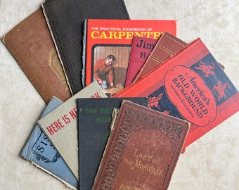 Vintage Book Covers, Single book covers, No Spine, Rescued Books, Salvaged Covers, Recycled, Junk Journal, Altered Books