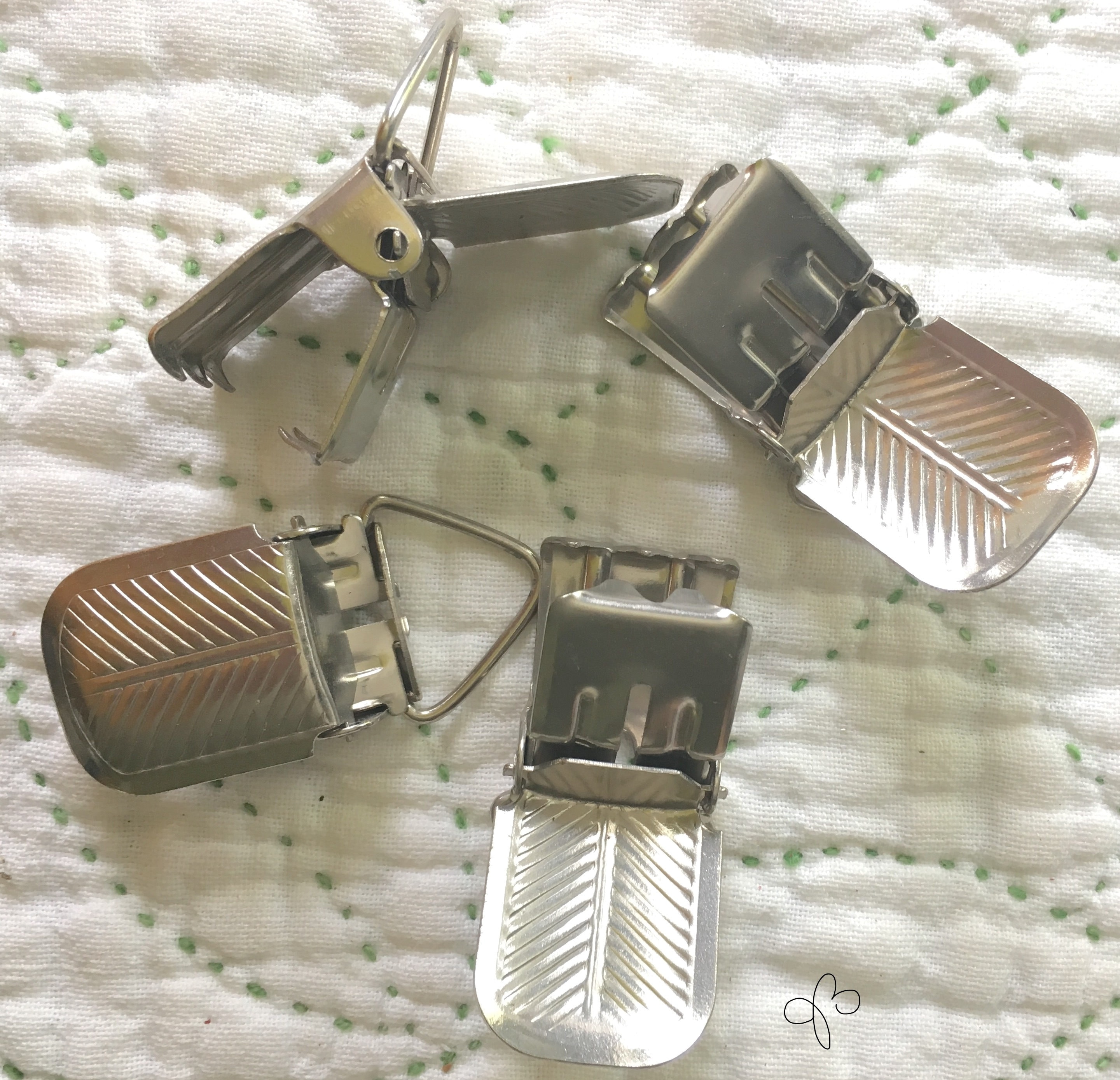 Vintage Chrome Suspender Clips 8 piece Set Suspender Etsy