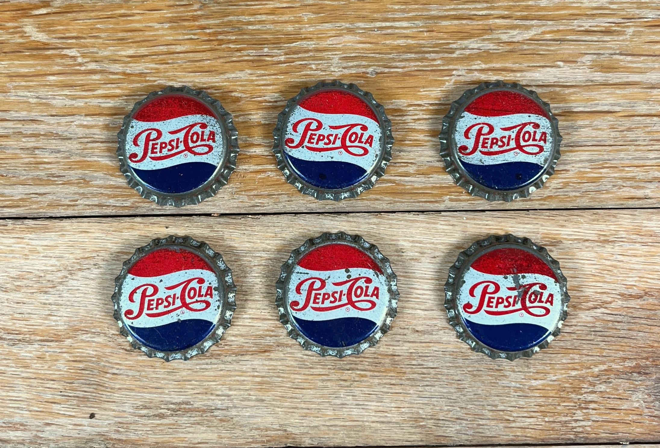 Vintage Pepsi Cola Bottle Caps. Corked Lined, 1950