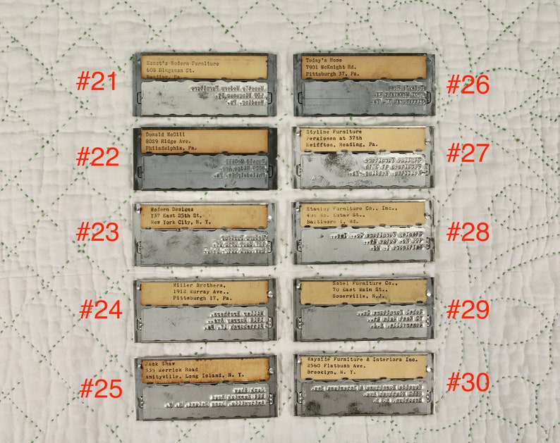 Vintage Metal Business Labels, Advertising Labels, Printing Plates, Business Tag, Vintage Metal, Recycled Metal, Embossed Label image 4