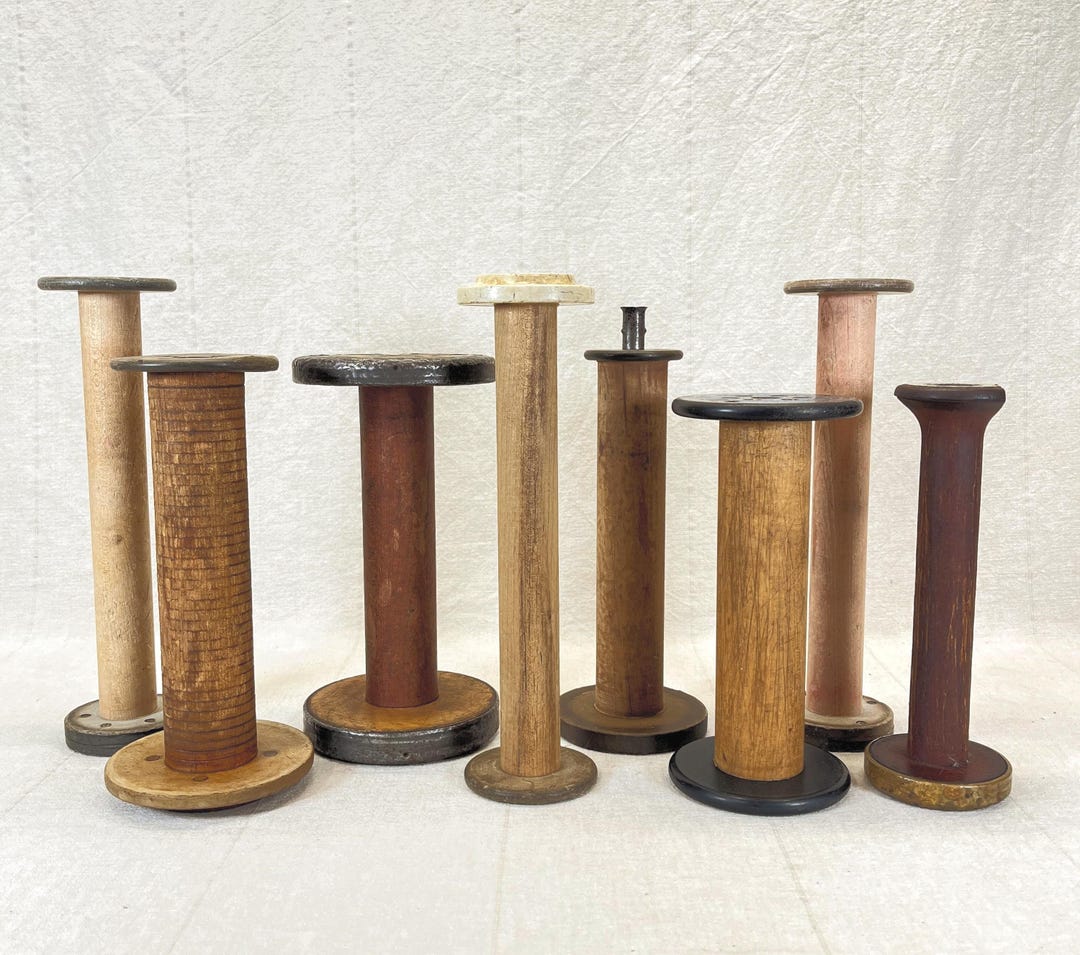 Vintage Wood Thread Spool | Choose One | Rustic Farmhouse Decor ...