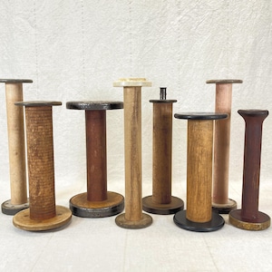 Vintage Wood Thread Spool | Choose One | Rustic Farmhouse Decor | Antique Sewing Bobbin 77-84