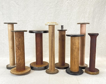Vintage Wood Thread Spool | Choose One | Rustic Farmhouse Decor | Antique Sewing Bobbin 77-84