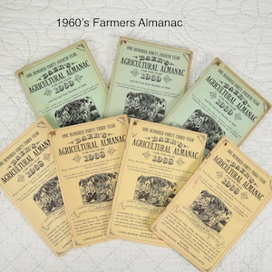 1960&#39;s Farmers Almanac, Baer&#39;s Agricultural Almanac, Great Ephemera For Mixed Media Or Art Project.  Sold Separately.