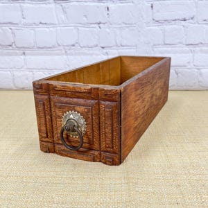 Vintage Sewing Machine Cabinet Drawer.  Solid Oak Drawer With Metal Pull.  Great For Home Decor or Craft Supplies. 22