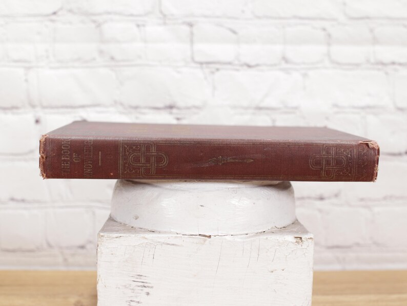Pu&ograve; includere: Un libro vintage, rosso, rilegato in tela con lettere dorate sul dorso che recitano "The Book of Novel Letters".