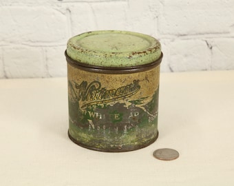 Vintage Whitman's Tin Canister.  Rustic And Full of Character Mint Candy Tin.  Old Advertising Tin.