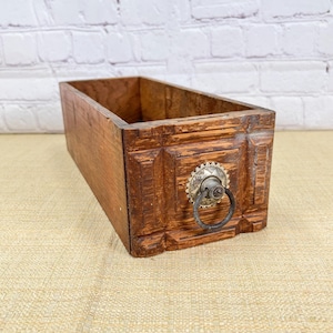 Vintage Sewing Machine Cabinet Drawer.  Solid Oak Drawer With Metal Pull.  Great For Home Decor or Craft Supplies. 25