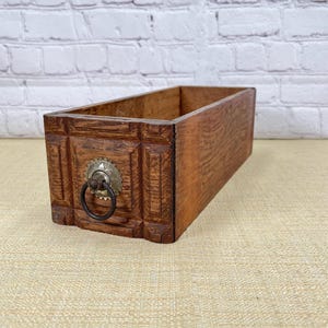 Vintage Sewing Machine Cabinet Drawer.  Solid Oak Drawer With Metal Pull.  Great For Home Decor or Craft Supplies. 21