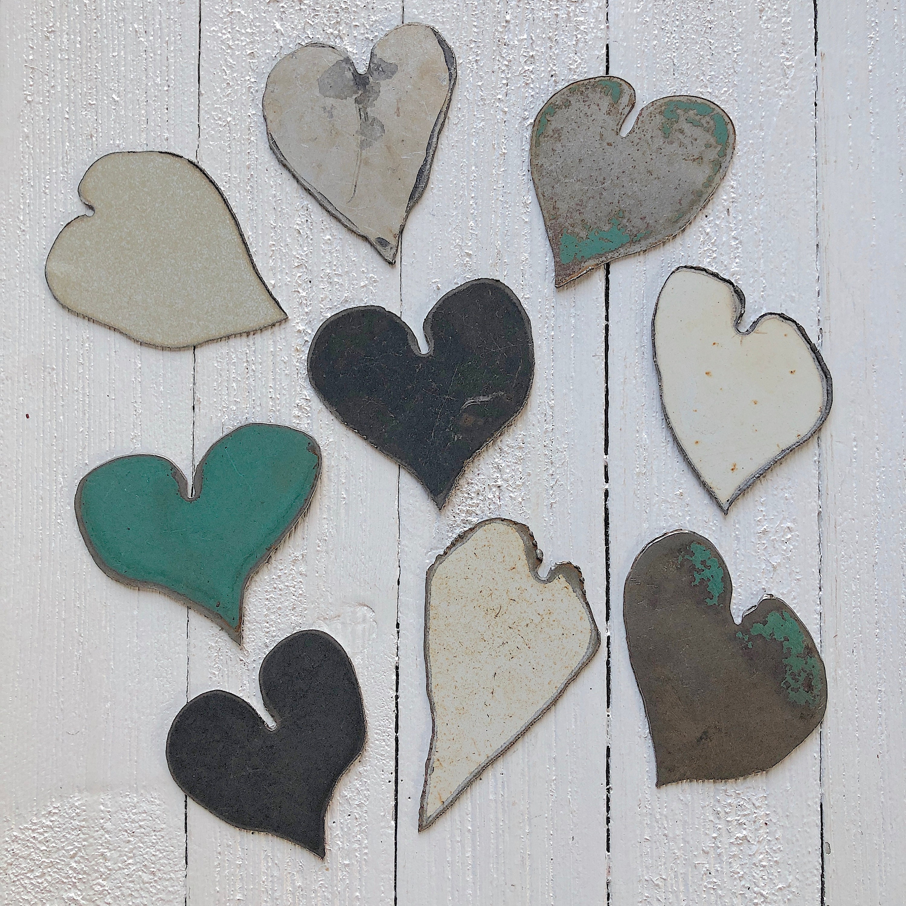 Metal Hearts Valentines Vintage Metal Salvage Hearts Etsy