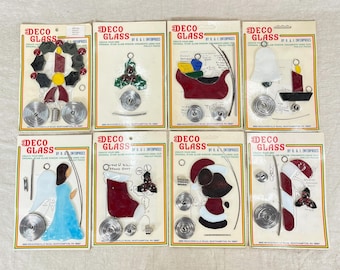 Pre-Cut Genuine Stained Glass Kit, DIY Sun Catcher Vintage Ornament