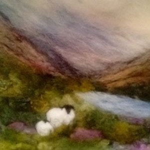 Heather on the Hills Needle Felting Kit using hand dyed fleece