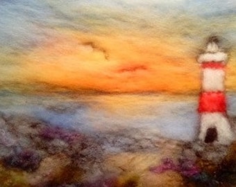 The Coastal Path Needle Felting Kit with hand dyed wool