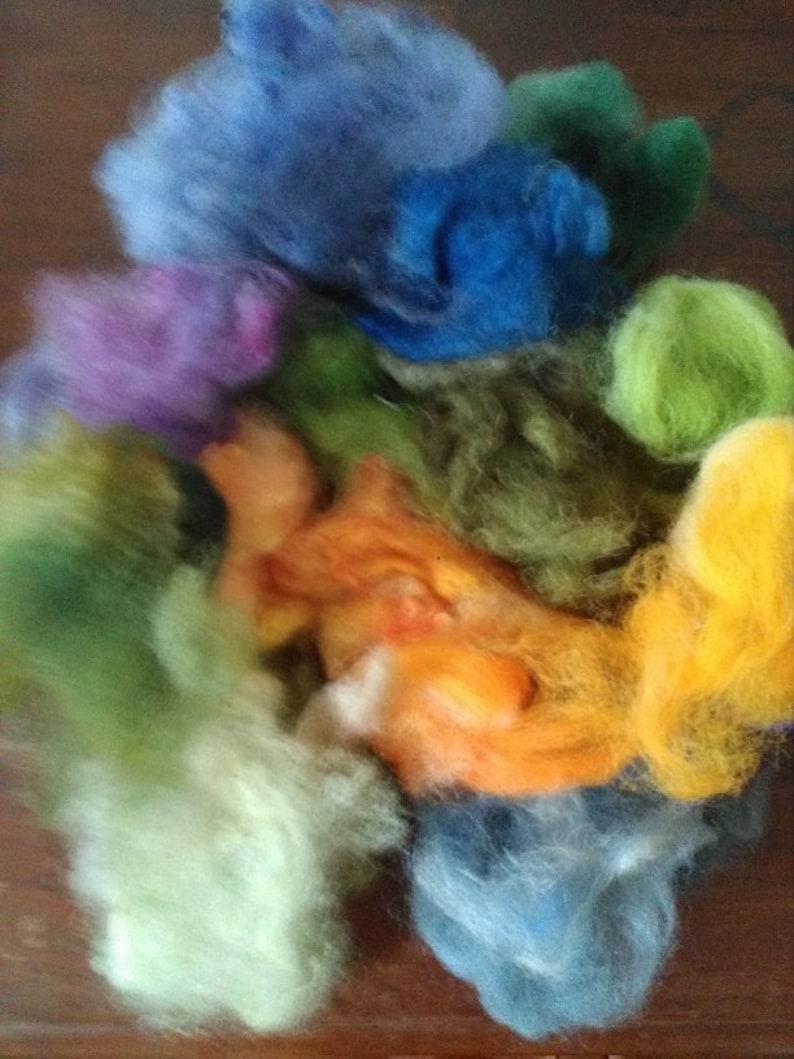 Needle Felting Kit Moorland. With hand dyed and natural coloured fleece image 3