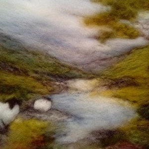 Reflections Needle Felting KIt using hand dyed fleece image 1