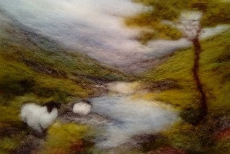 Reflections Needle Felting KIt using hand dyed fleece image 1