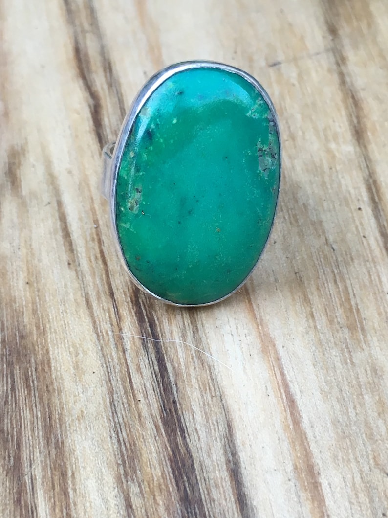 Rare Gaspeite Mexican Sterling Silver Ring
