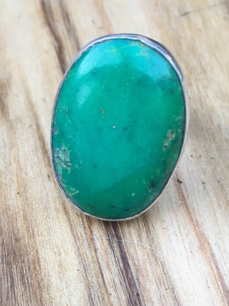 Rare Gaspeite Mexican Sterling Silver Ring