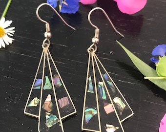 Art Deco Abalone Earrings