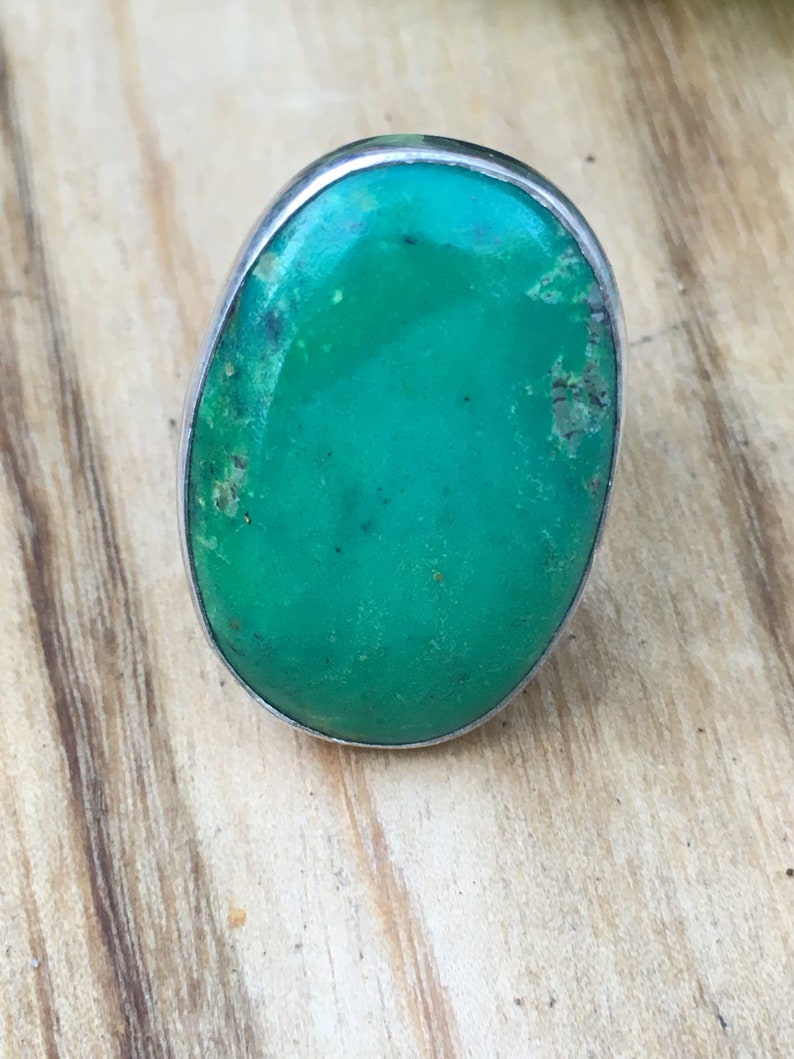 Rare Gaspeite Mexican Sterling Silver Ring