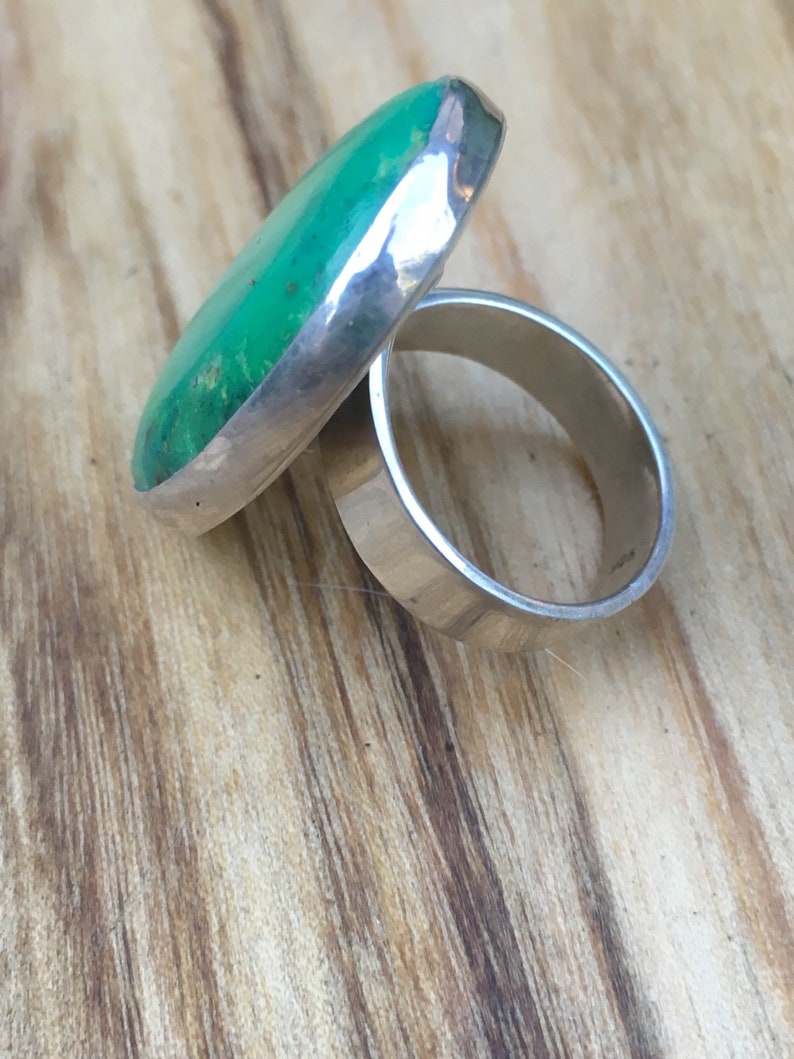 Rare Gaspeite Mexican Sterling Silver Ring