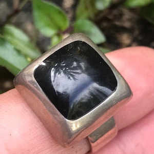 Onyx unisex Mexican Silver Ring