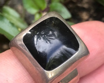 Onyx unisex Mexican Silver Ring
