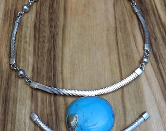 Mexicaanse Sterling zilveren Turquoise halsketting