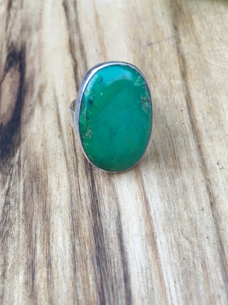 Rare Gaspeite Mexican Sterling Silver Ring