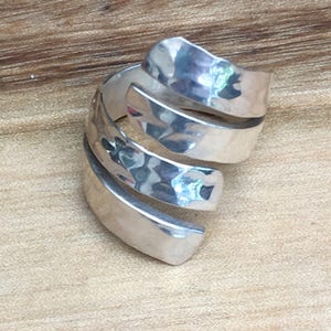 Beaten Silver Wrap Ring