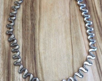 Stunning Curl Mexican Silver Necklace
