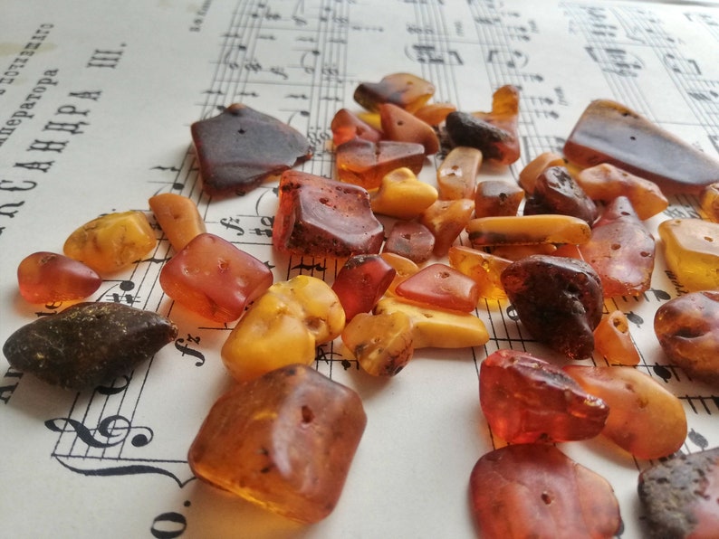 Natural Baltic Amber genuine lamber yellow egg yolk amber beads with drill hole lot of 50 40g1.4oz