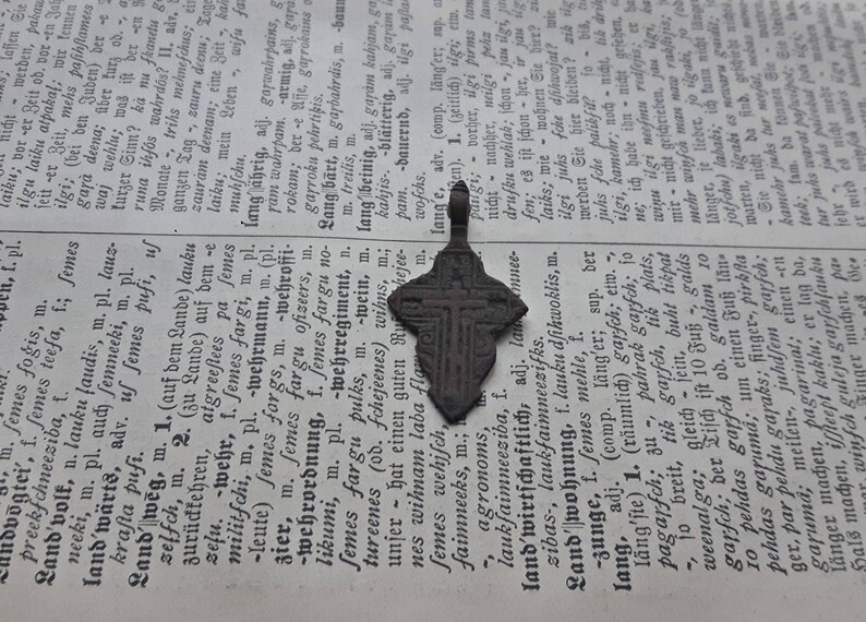 archaeological dig found objects Authentic Russian Orthodox Cross 18 C