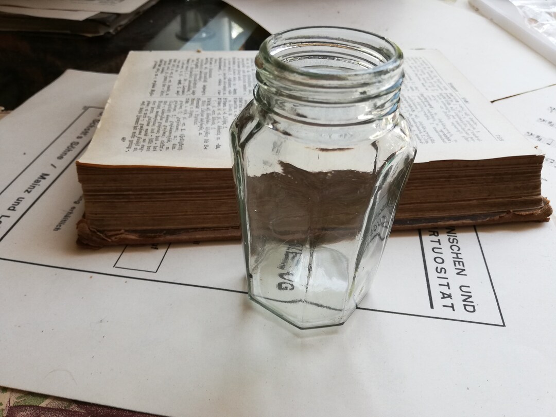 Vintage Glass Mustard Jar Vintage Glass Bottle Retro Clear Etsy