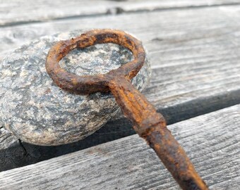 Large antique metal skeleton key huge key big authentic vintage key rustic home decor antique huge key