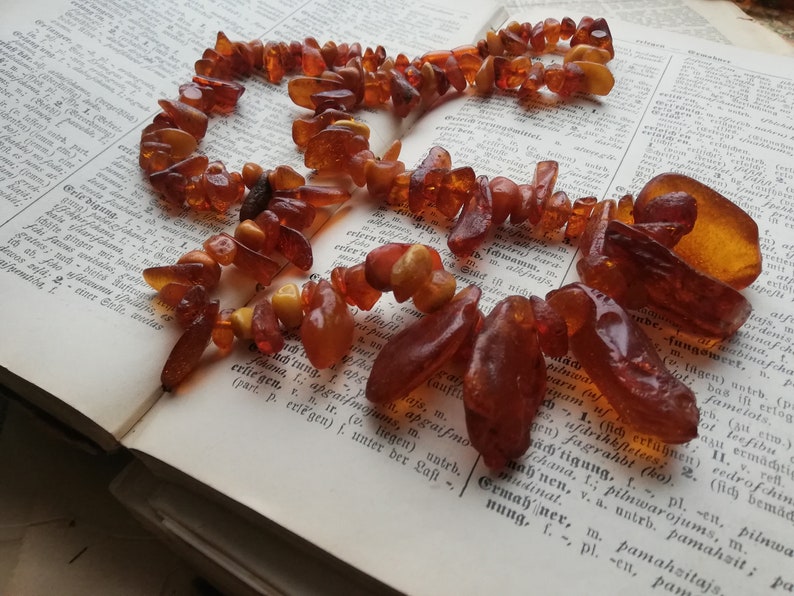 Baltic Amber necklace Viking style dark big amber necklace semicircular amber large amber beads 65g2.3oz