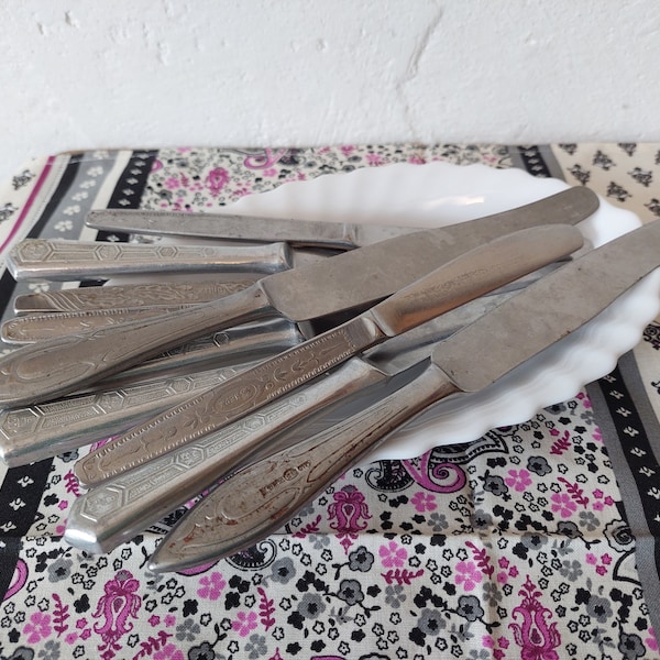 Antique knife vintage cutlery set assorted tableware vintage knife set silver knife lot of 10