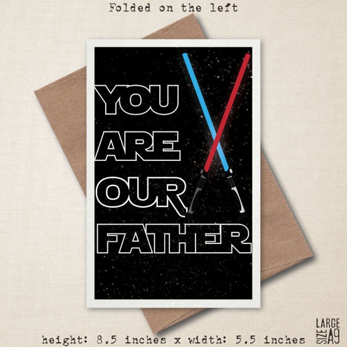 PRINTABLE a9 Card You Are OUR Father Star Wars Father Etsy
